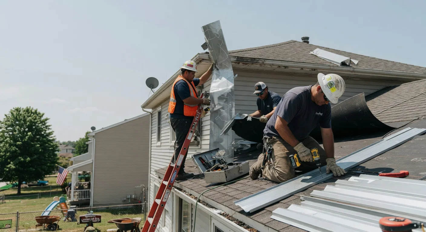 Storm Damage Metal Roof Repair in Linwood, MI